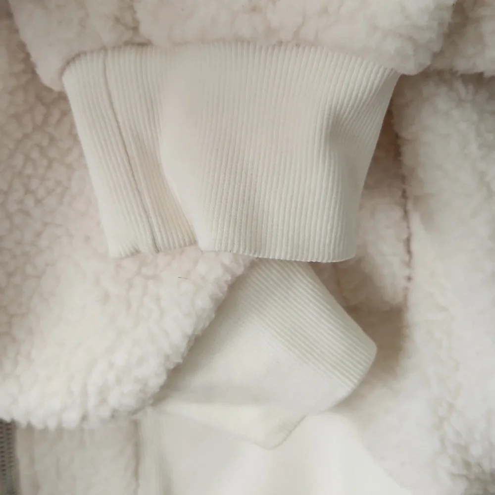 Zyia Off White Flying V Fleece Sherpa Jacket Women's Sz Medium - Picture 8 of 11